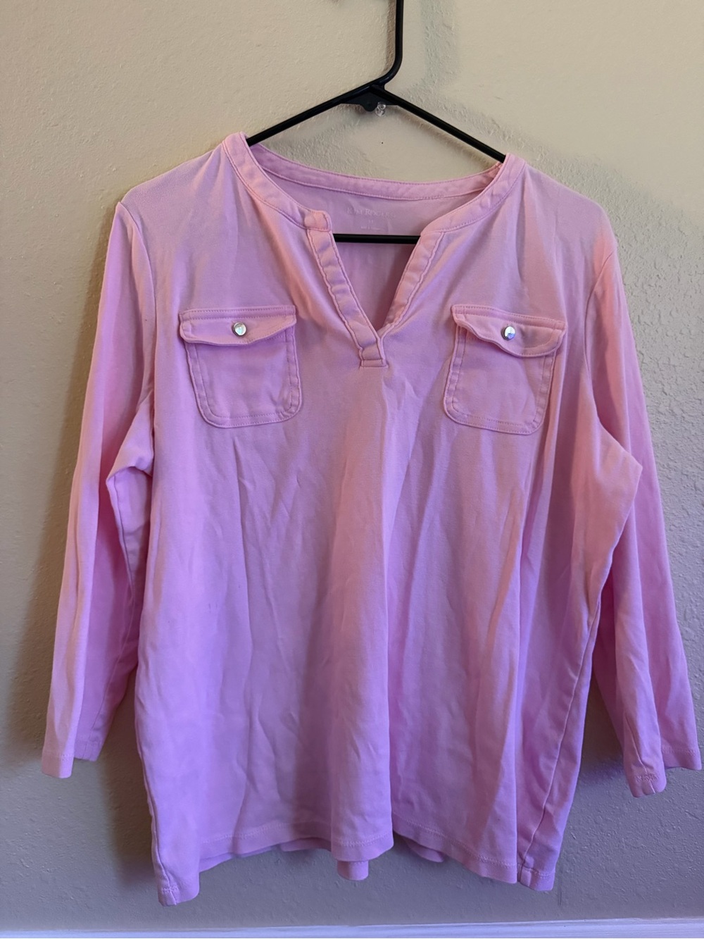 Kim Rogers Lavender V-Neck Long Sleeve Tee